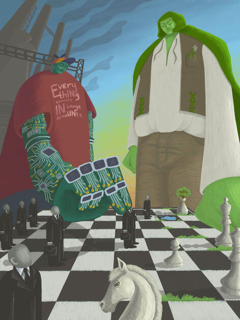 On big tech bringing about the ecological crisis by taking natural resources to build AI data centers