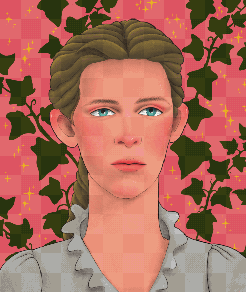 Animated portrait of Lesya Ukrainka as a Sailor Warrior